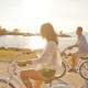 a bicycle engagement session at vanier park by vancouver wedding photographers www.lovetreephotography.ca