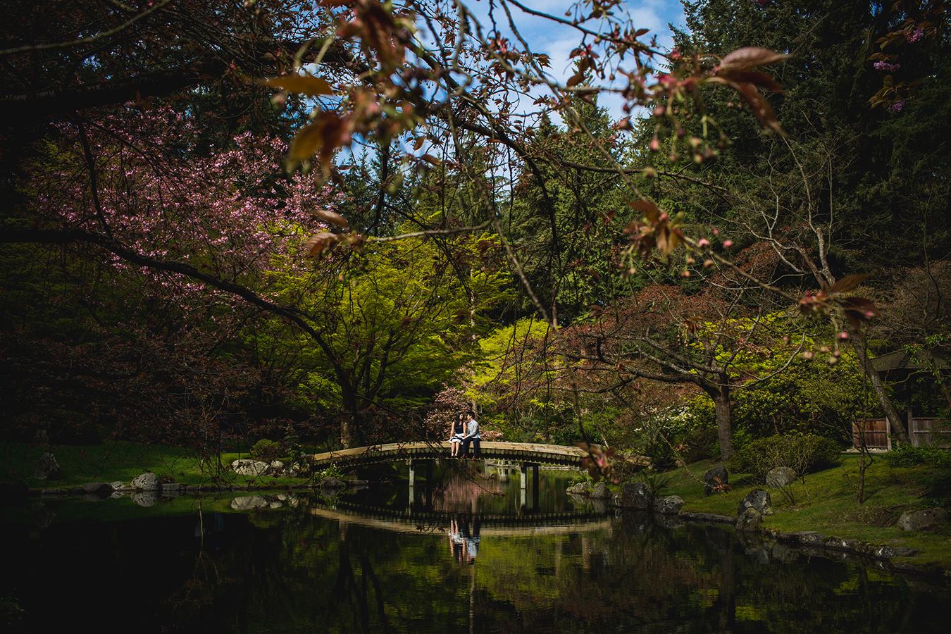 engagement session at Nitobe Gardens