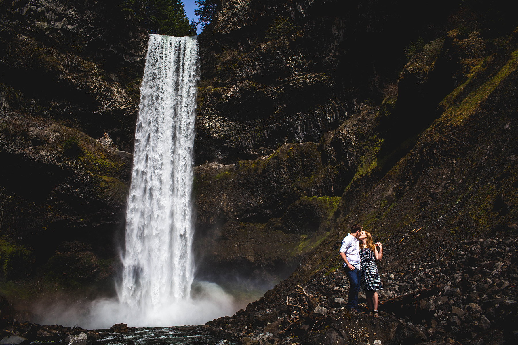 waterfall engagement session in British Columbia