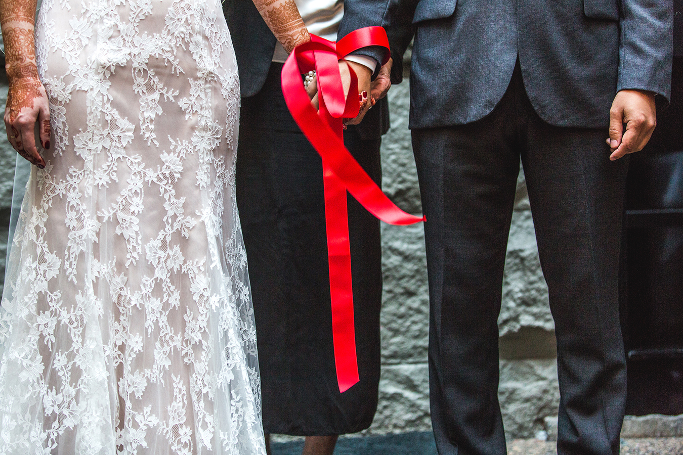 interracial hand fasting ceremony at a wedding in Vancouver BC