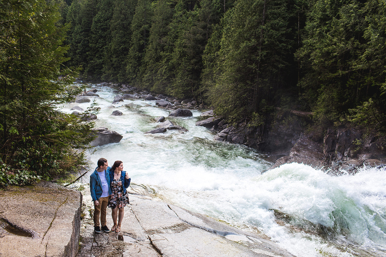 Engagement Session at Gold Creek Falls in Golden Ears Provincial Park 