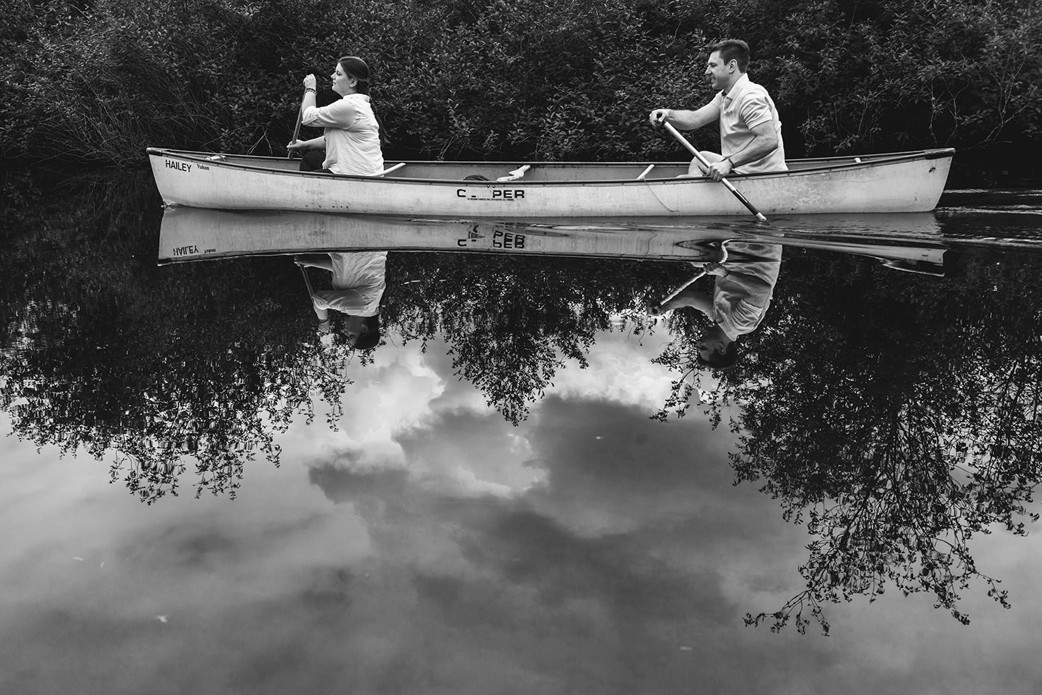 Canadian canoeing engagement session