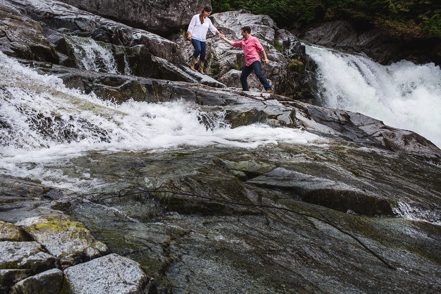 widgeon falls waterfall engagement session