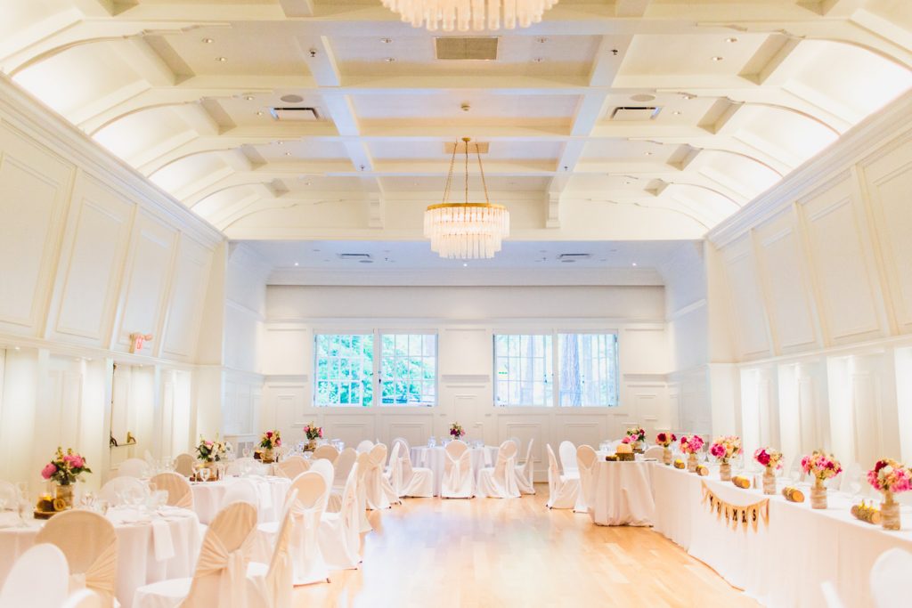 The modern white interior of the stanley park pavilion is the perfect backdrop for any creative vision.