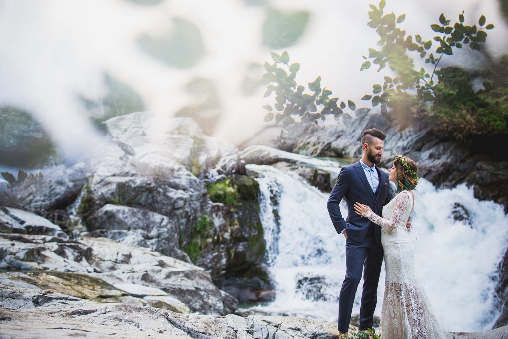 Widgeon Falls Waterfall Wedding Portraits