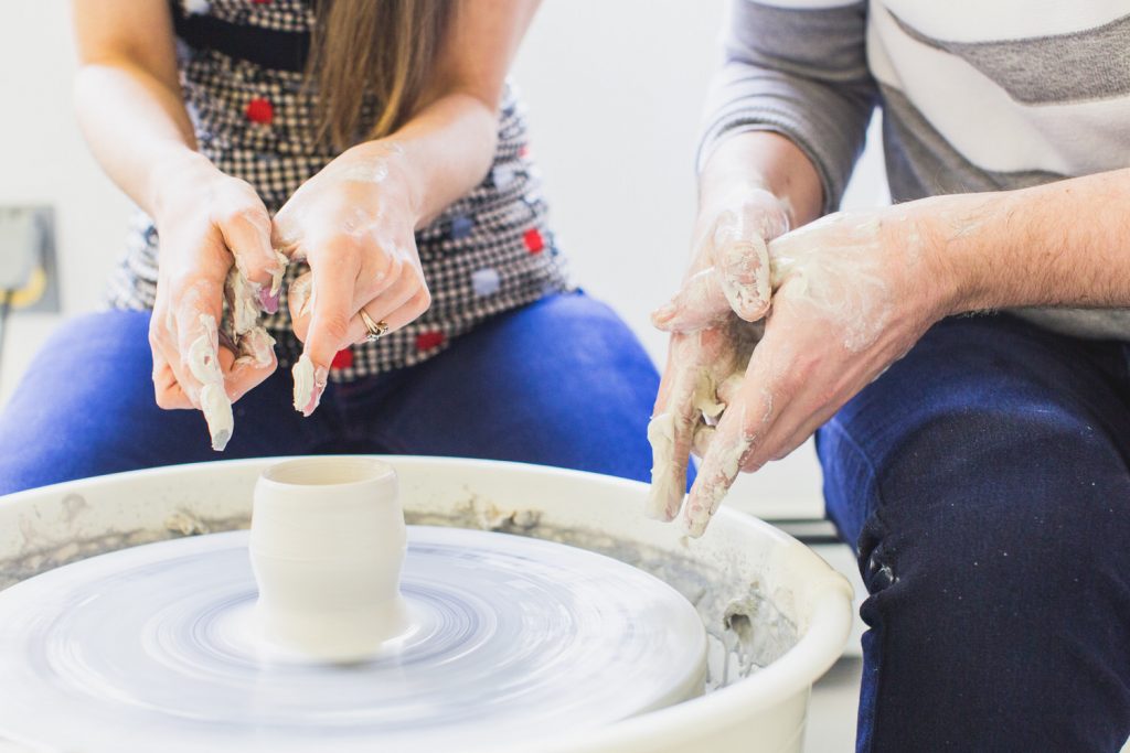Pottery Making Engagement Session at Shadbolt Centre For The Arts in Deer Lake Park